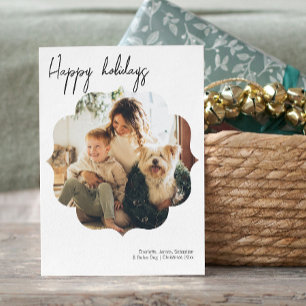 Cartes Pour Fêtes Annuelles Happy Holidays Texte personnalisé Photo personnali