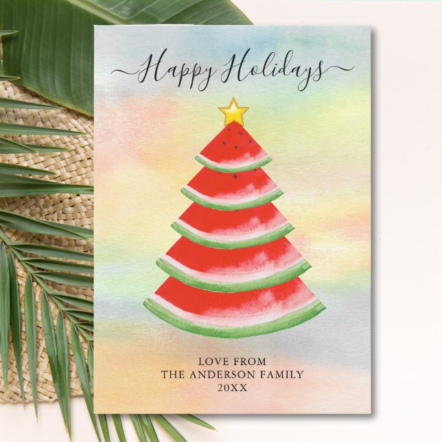 Cartes Pour Fêtes Annuelles Happy Holidays Watermelon  (Créateur téléchargé)