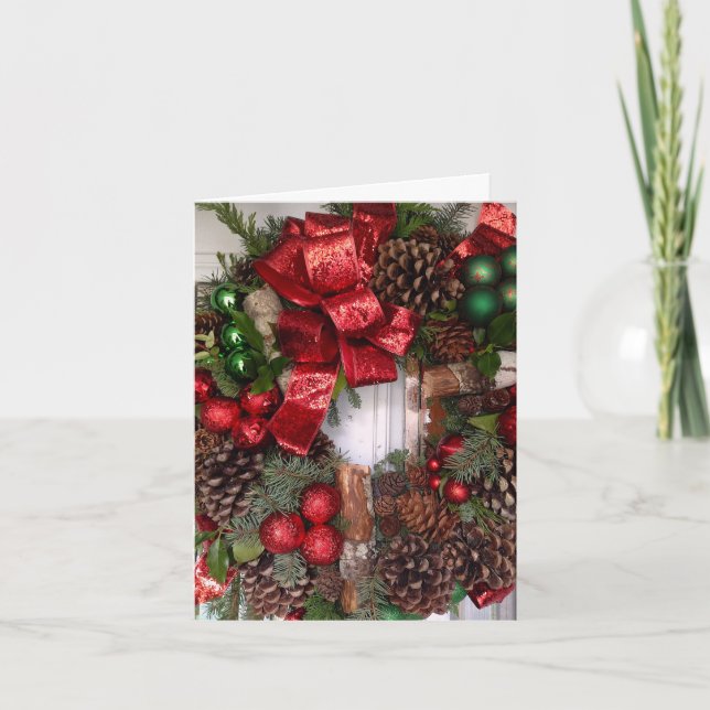 Cartes Pour Fêtes Annuelles Happy Holidays Wreath (Devant)