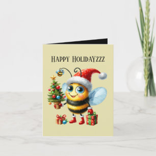 Cartes Pour Fêtes Annuelles Happy Holidayzzz bee ajouter un message
