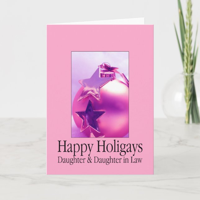 Cartes Pour Fêtes Annuelles Happy Holigays Daughter et Wife Christmas Card (Devant)