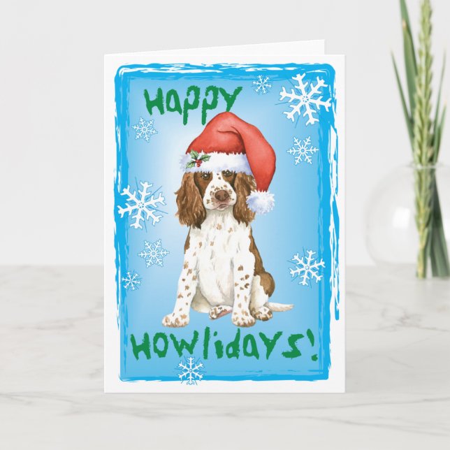 Cartes Pour Fêtes Annuelles Happy Howliday English Springer Spaniel (Devant)
