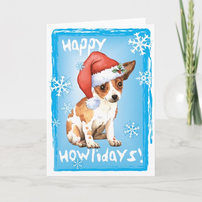 Cartes Pour Fêtes Annuelles Happy Howlidays Chihuahua (Devant)