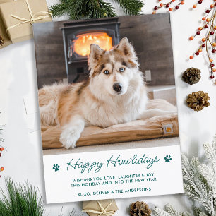 Cartes Pour Fêtes Annuelles Happy Howlidays Modern mignon animal de compagnie 