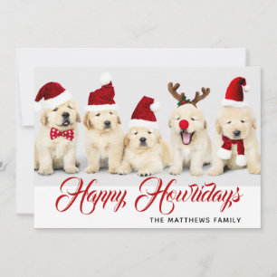 Cartes Pour Fêtes Annuelles Happy Howlidays Pet Dog Holiday Photo   Noël