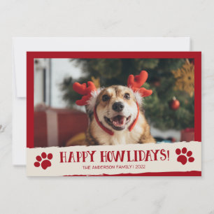Cartes Pour Fêtes Annuelles Happy Howlidays Pet Dog Photo Christmas Card
