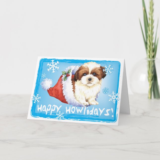 Cartes Pour Fêtes Annuelles Happy Howlidays Shih Tzu (Devant)