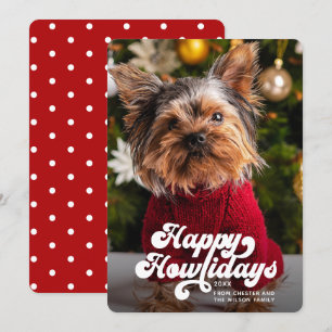 Cartes Pour Fêtes Annuelles Happy Howlidays Simple Fun Modern Photo Dog