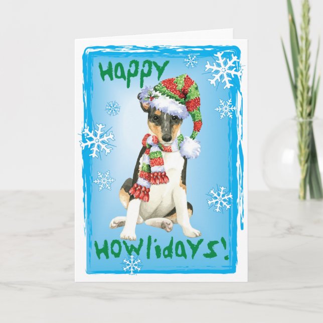 Cartes Pour Fêtes Annuelles Happy Howlidays Smooth Collie (Devant)