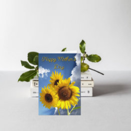 Cartes Pour Fêtes Annuelles Happy Mother's Day Sunflower Trio Quote