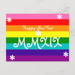 Cartes Pour Fêtes Annuelles Happy New Year 2019 Rainbow LGBT Roman Numeral