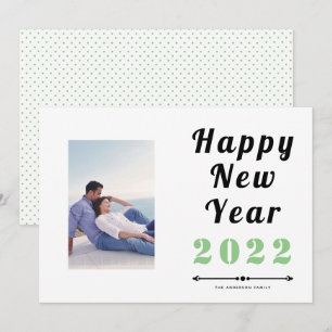 Cartes Pour Fêtes Annuelles Happy New Year 2021 bold typography sage photo