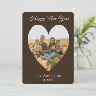 Cartes Pour Fêtes Annuelles Happy New Year Photo Heart