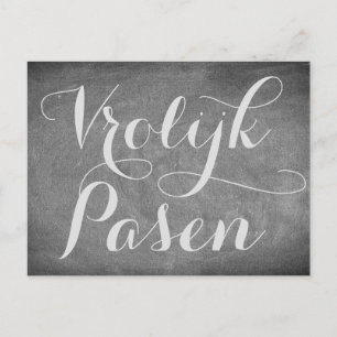 Cartes Pour Fêtes Annuelles Happy Pâques Hollandais Pasen Chalkboard Typograph