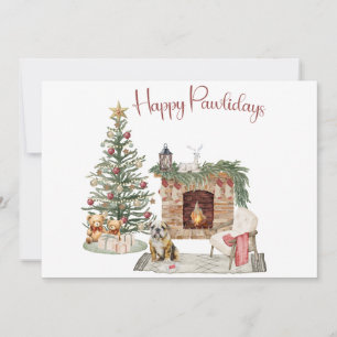 Cartes Pour Fêtes Annuelles Happy Pawlidays Chien Design - Français Bulldog