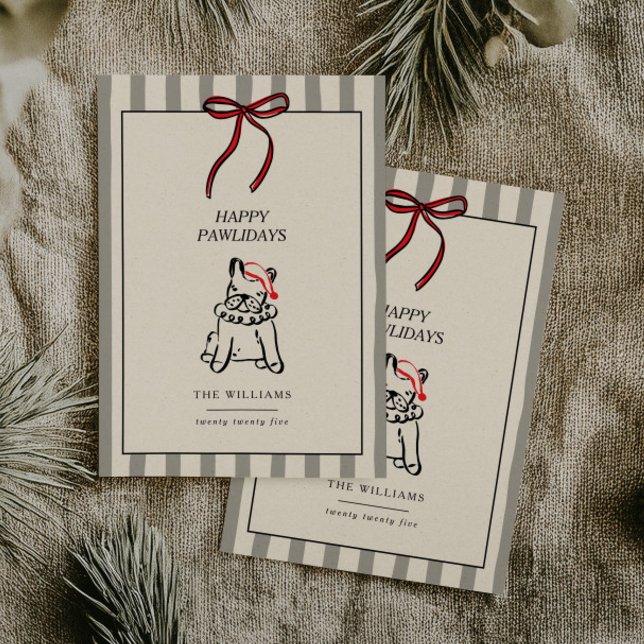 Cartes Pour Fêtes Annuelles Happy Pawlidays Modern Dog Family Christmas Card (Créateur téléchargé)