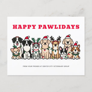 Cartes Pour Fêtes Annuelles Happy Pawlidays Vétérinaire
