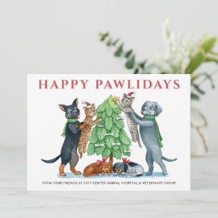 Cartes Pour Fêtes Annuelles Happy Pawlidays Vétérinaire