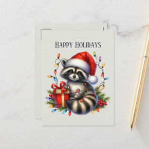 Cartes Pour Fêtes Annuelles Happy raccoon ajouter un message