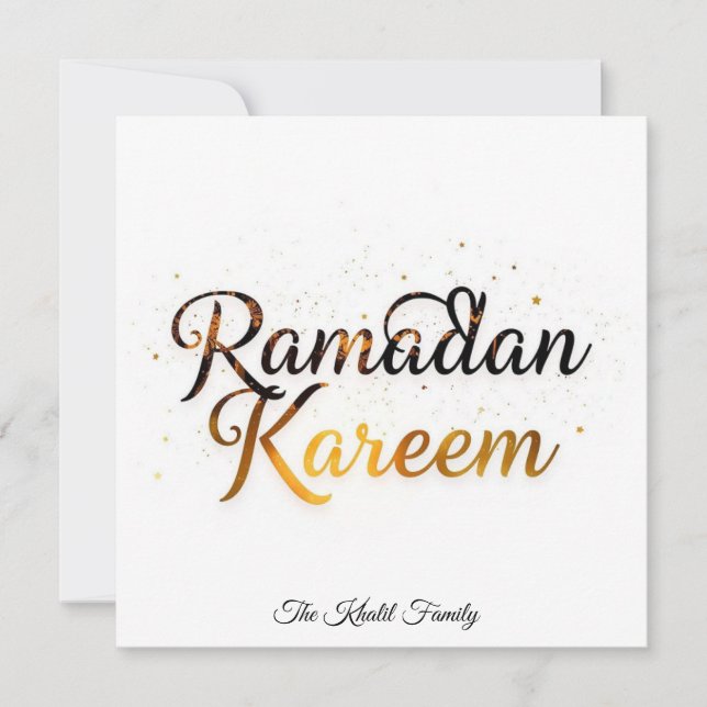 Cartes Pour Fêtes Annuelles Happy Ramadan Mubarak Ramadan Kareem Gold Muslim (Devant)