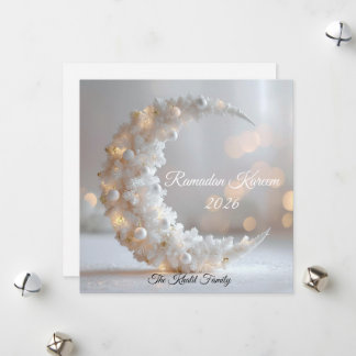 Cartes Pour Fêtes Annuelles Happy Ramadan Mubarak Ramadan Kareem White Muslim