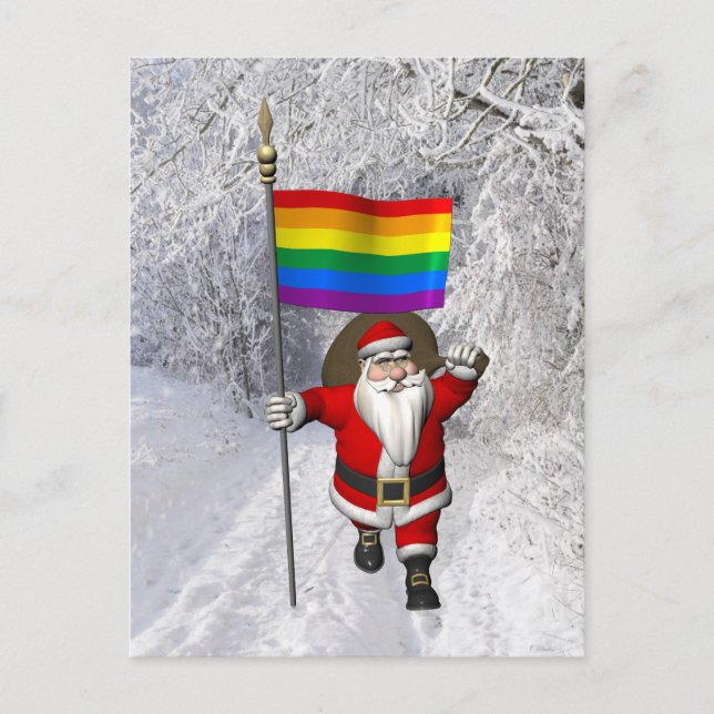 Cartes Pour Fêtes Annuelles Happy Santa Claus soutient les droits des homosexu (Devant)