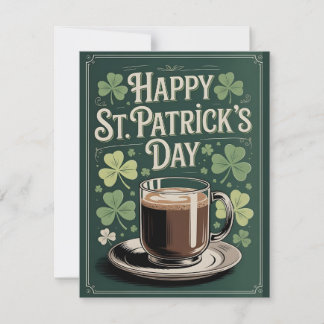 Cartes Pour Fêtes Annuelles Happy St Patricks Day Coffee Card Art