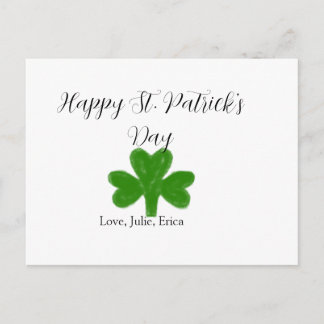 Cartes Pour Fêtes Annuelles Happy St. Patrick's day green shamrock name 