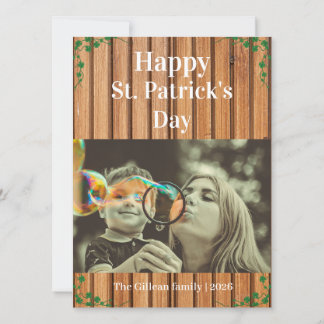 Cartes Pour Fêtes Annuelles Happy St. patrick's day Shamrocks family one photo