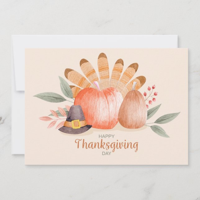 Cartes Pour Fêtes Annuelles Happy Thanksgiving (Devant)