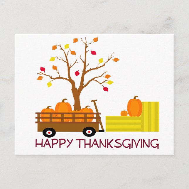Cartes Pour Fêtes Annuelles Happy Thanksgiving (Devant)