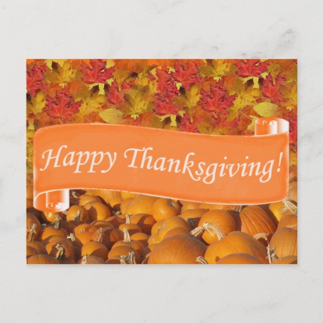 Cartes Pour Fêtes Annuelles Happy Thanksgiving (Devant)