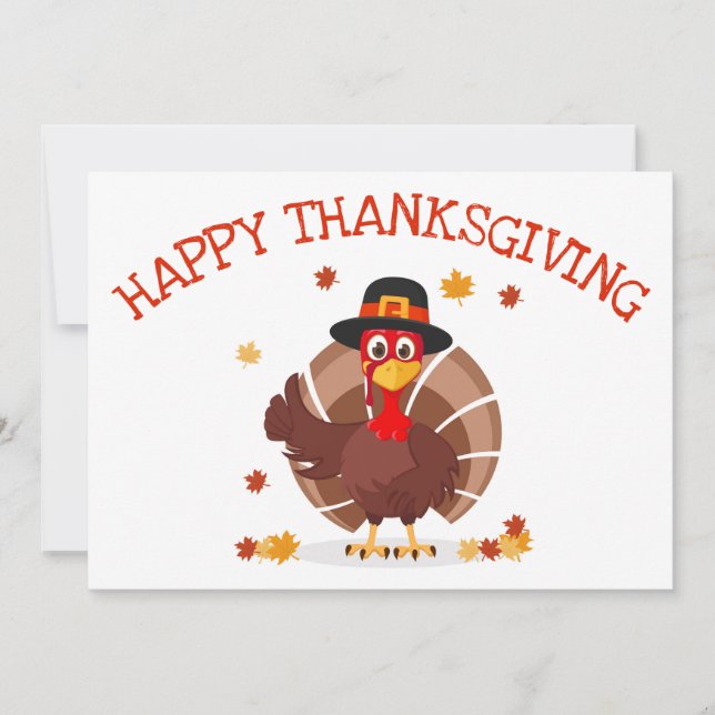 Cartes Pour Fêtes Annuelles Happy Thanksgiving (Devant)