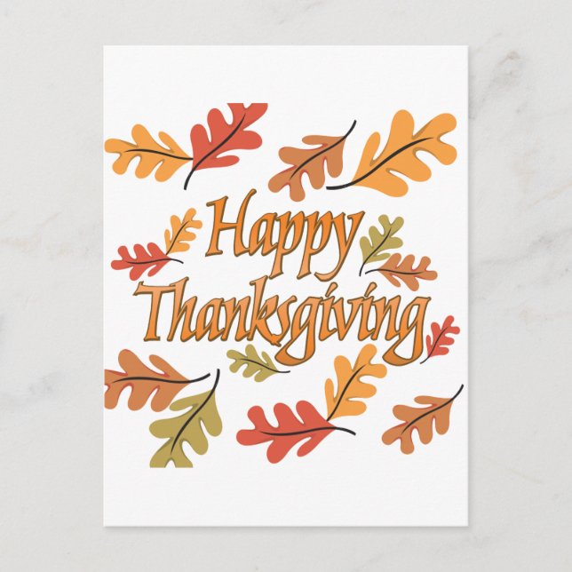 Cartes Pour Fêtes Annuelles Happy Thanksgiving (Devant)