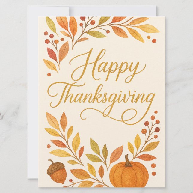 Cartes Pour Fêtes Annuelles Happy Thanksgiving Greeting Card (Devant)