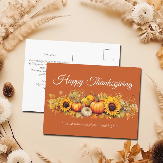 Cartes Pour Fêtes Annuelles Happy Thanksgiving Pumpkin Patch Custom Orange (Créateur téléchargé)