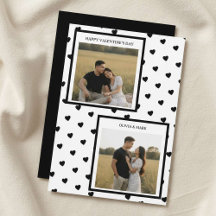 Happy Valentine’s Day Card Black Heart Design