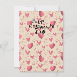 Cartes Pour Fêtes Annuelles Happy Valentine’s Day Cute Pink Hearts Greeting Ca