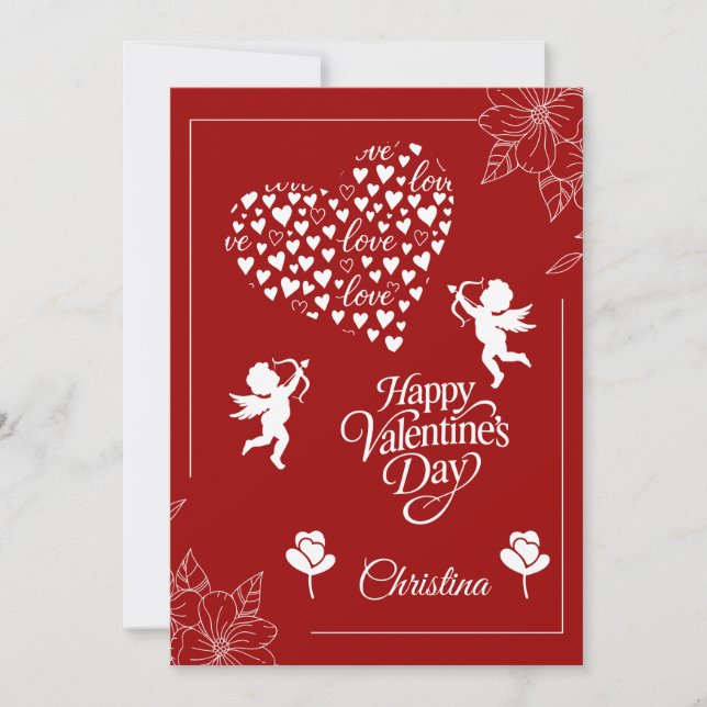 Cartes Pour Fêtes Annuelles Happy Valentine's Day  (Devant)