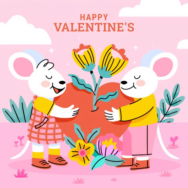 Cartes Pour Fêtes Annuelles Happy Valentine's Day  (Happy Valentine's Day Holiday Card!)