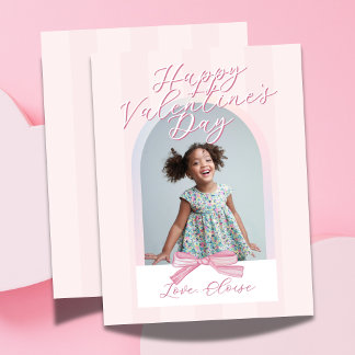 Cartes Pour Fêtes Annuelles Happy Valentine's Day Arch Photo Bow Card
