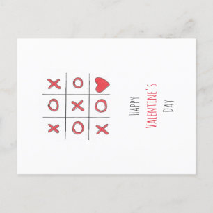 Cartes Pour Fêtes Annuelles Happy Valentine's Day Tic-Tac-Toe Postcard