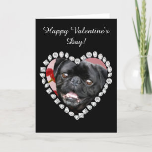 Cartes Pour Fêtes Annuelles Happy Valentine's Pug Dog greeting card