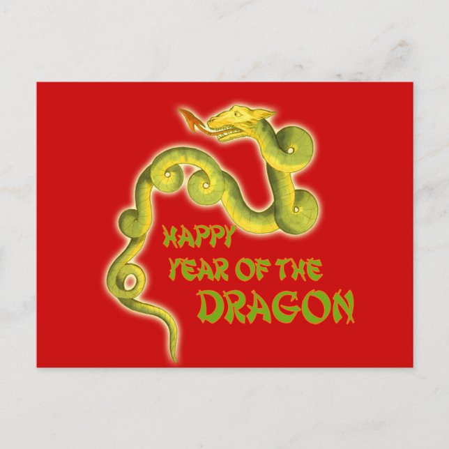 Cartes Pour Fêtes Annuelles Happy year of the Dragon Toxits (Devant)