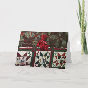 Cartes Pour Fêtes Annuelles Har-Ber Village velvet bear 2014c Greeting Card