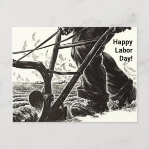 Cartes Pour Fêtes Annuelles Hard Work Plowing field Happy Labour Day worker PC