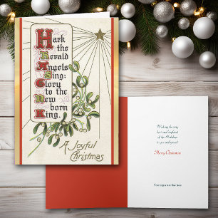Cartes Pour Fêtes Annuelles Hark the Herald Angels Vintage Image Noël