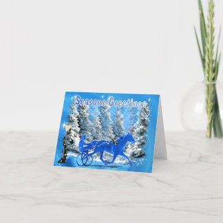 Cartes Pour Fêtes Annuelles Harnais Blue Xmas