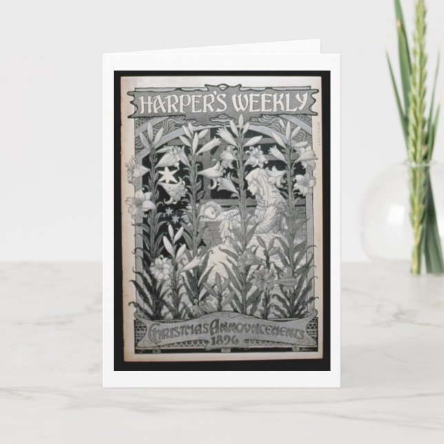 Cartes Pour Fêtes Annuelles "Harpiste hebdomadaire", annonces 1896 (l de Noël (Devant)