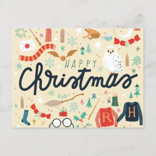 Cartes Pour Fêtes Annuelles Harry Potter   Joyeux Noël Avec Icônes Festives